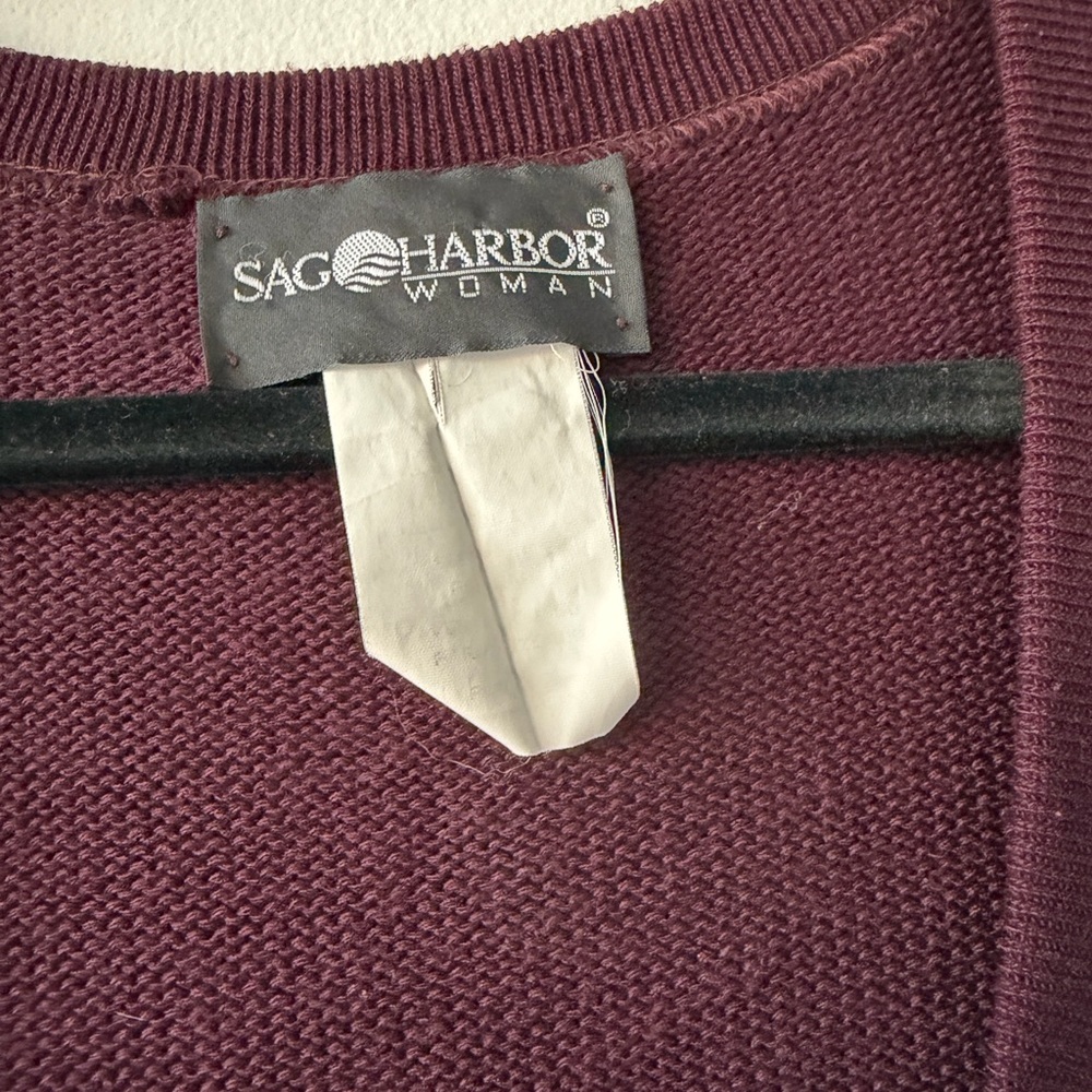 Women's Burgundy Sag Harbor Sweater Vest - Picture 3 of 4